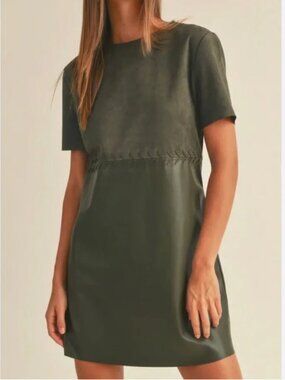 Miou Muse faux suede leather dress